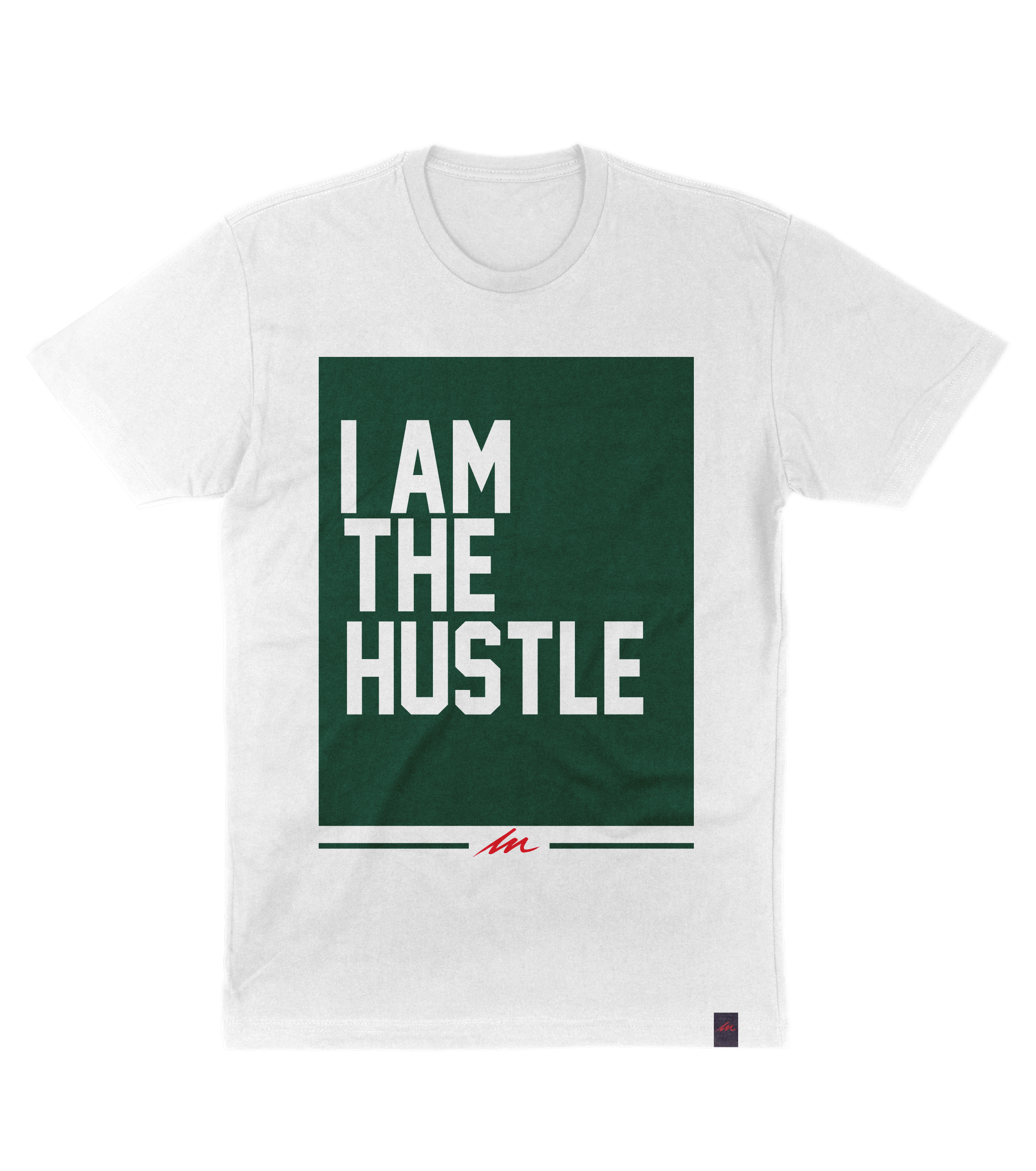 NEW DROP! I Am The Hustle Money Green Flag - White Shirt