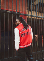 Load image into Gallery viewer, MM Crimson Letterman Jacket
