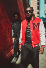 Load image into Gallery viewer, MM Crimson Letterman Jacket
